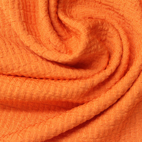 Jacquard Polyester Stretch Knit Fabric, 290 gsm, 160 cm — Orange, ref EF-247912
