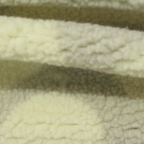 Cream Abstract Sherpa Fleece, Polyester