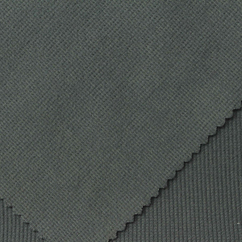 Brushed Polyester Stretch Rib Knit Fabric, 300 gsm, 120 cm — Grey