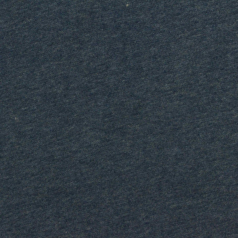 Dark Blue Marl Rib Knit, Cotton-Poly, 287 gsm