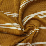 Striped Viscose Stretch Rib Knit Fabric, 180 gsm, 180 cm — Khaki — photo 1