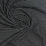 Brushed Polyester Stretch Rib Knit Fabric, 200 gsm, 160 cm — Black — photo 1