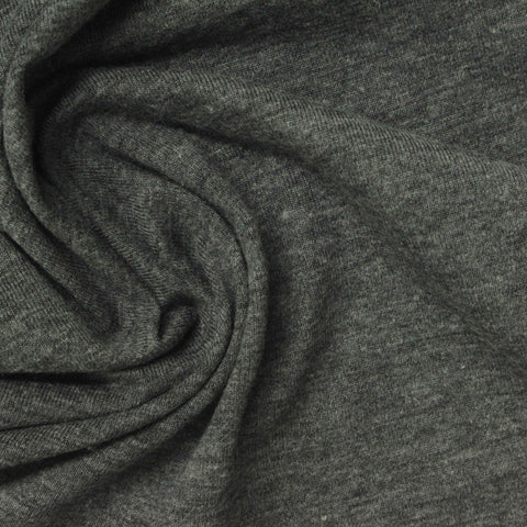 Dark Grey Marl Jersey Knit, Poly-Cotton, 177 gsm