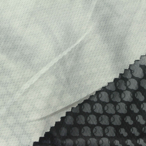 Grey Geometric-Circle Birdseye Knit, Polyester