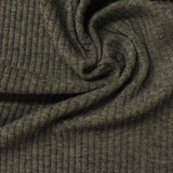 Heather Viscose Stretch Rib Knit Fabric, 210 gsm, 150 cm — Green — photo 1