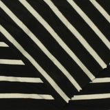 Black Horizontal-Stripe Jersey Knit, Viscose, 168 gsm — photo 1