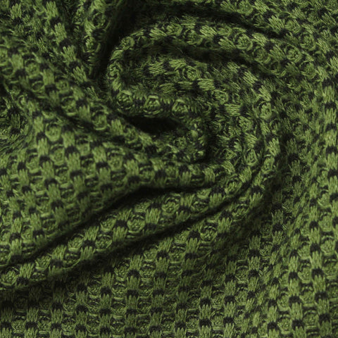 Olive Geometric Waffle Knit, Poly-Viscose