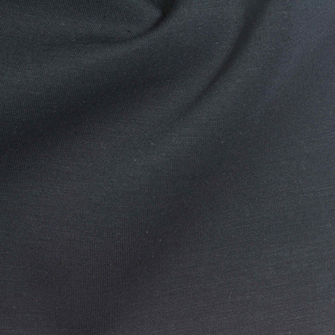 Polyester Modal Stretch Scuba Knit Fabric, 260 gsm, 185 cm — Black
