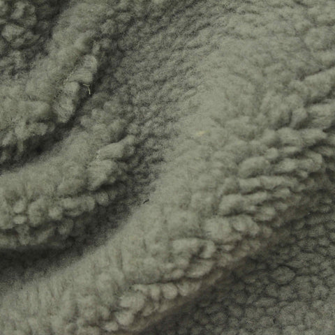100% Polyester Sherpa Fleece Fabric, 360 gsm, 160 cm — Grey