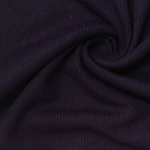 Polyester Stretch Rib Knit Fabric, 250 gsm, 120 cm — Navy