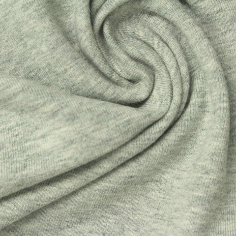 Light Grey Marl Jersey Knit, Cotton, 175 gsm