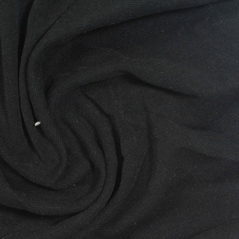 Modal Polyester Stretch Ponte Knit Fabric, 170 gsm, 155 cm — Black