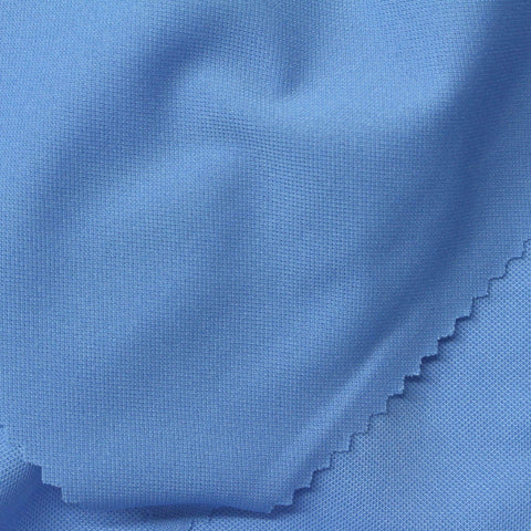 Polyester Stretch Piqué Knit Fabric, 137 gsm, 180 cm — Blue