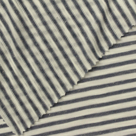 Charcoal Horizontal-Stripe Chunky Knit, Polyester, 140 gsm