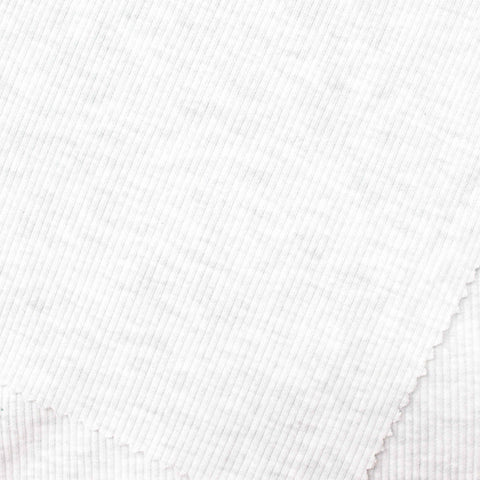 Light Grey Marl Rib Knit, Poly-Cotton, 293 gsm