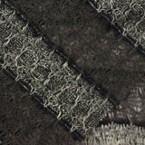 Black Horizontal-Stripe Chunky Knit, Poly-Viscose, 160 gsm — photo 1