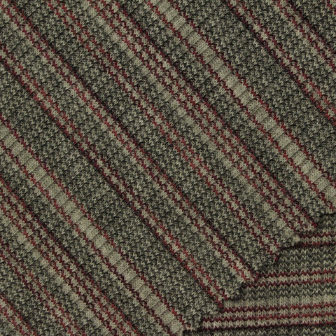 Red Stripes Rib Knit, Viscose-Poly