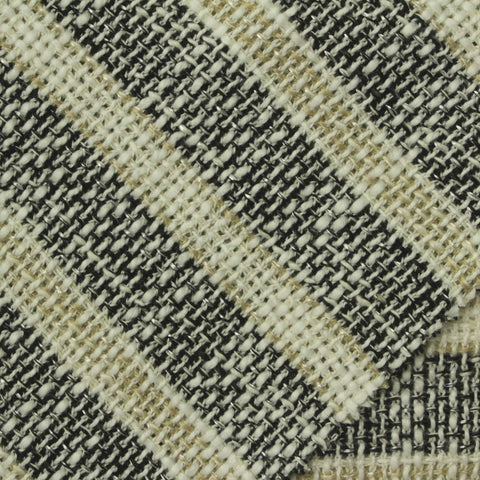 Black Horizontal-Stripe Bouclé, Cotton-Poly, 340 gsm