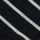 Navy Horizontal-Stripe Jersey Knit, Poly-Viscose, 170 gsm — photo 1