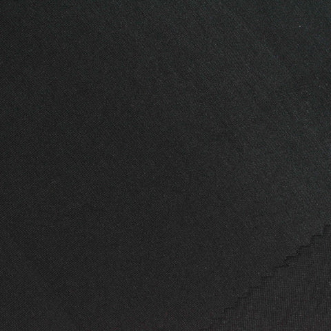 Viscose Polyester Stretch Ponte Knit Fabric, 280 gsm, 160 cm — Black