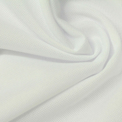 100% Polyester Piqué Knit Fabric, 160 gsm, 160 cm — White