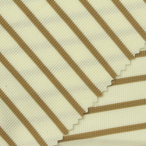 Yarn-Dyed Nylon Stretch Waffle Knit Fabric, 210 gsm, 180 cm — Beige