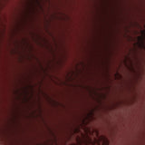 Floral Flocked 100% Polyester Knit Fabric, 112 gsm, 160 cm — Red — photo 1