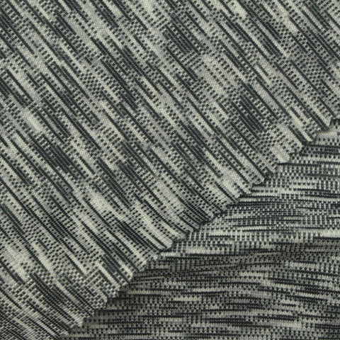 Dark Grey Lines Interlock Knit, Polyester