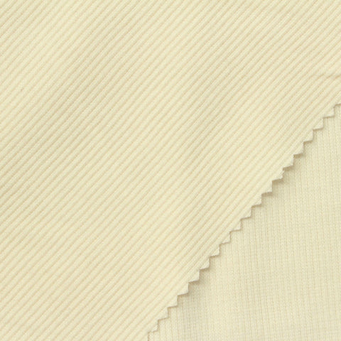Polyester Cotton Stretch Rib Knit Fabric, 310 gsm, 120 cm — Yellow