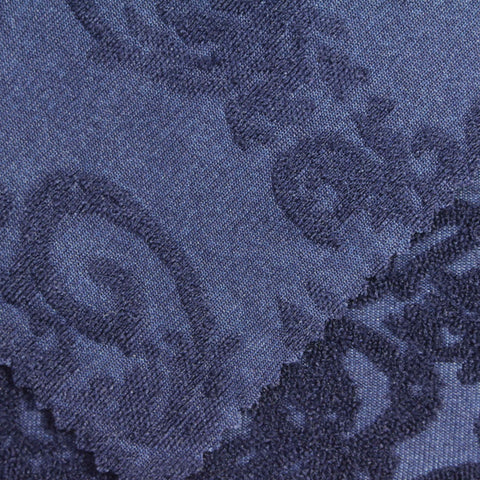 Navy Floral Jacquard, Polyester, 300 gsm
