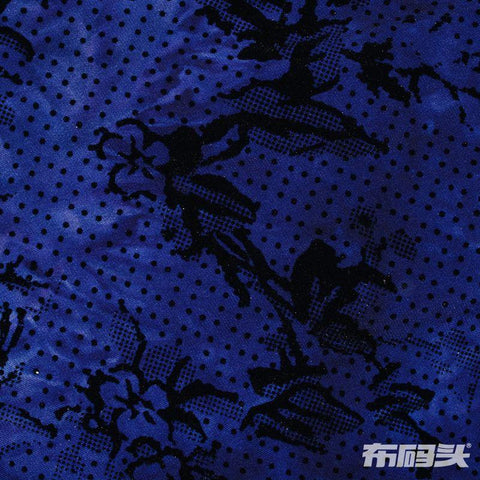 Black Floral Knit, Polyester, 210 gsm, 160 cm, ref EF-8635