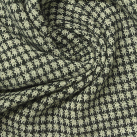 Black Houndstooth Jacquard, Poly-Cotton, 210 gsm, 160 cm