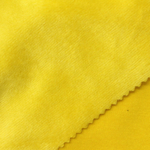 Polyester Cotton Stretch Velvet Fabric, 280 gsm, 165 cm — Yellow