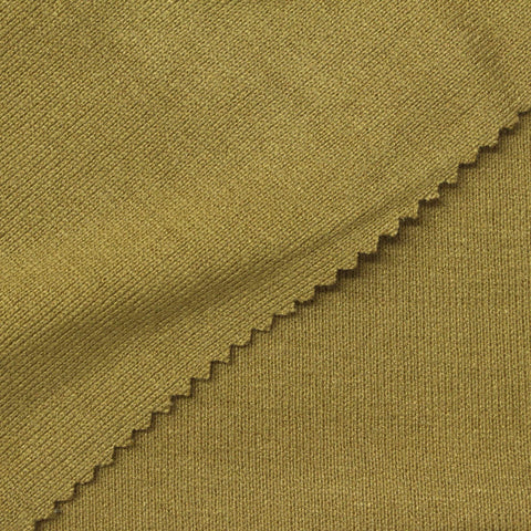 Viscose Polyester Blend Rib Knit Fabric, 290 gsm, 155 cm — Khaki