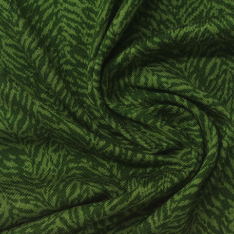 Dark Green Chevron Jersey Knit, Cotton-Viscose
