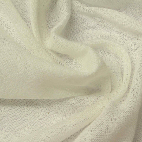 Cream Tone-on-Tone Pointelle Knit, Poly-Cotton, 80 gsm