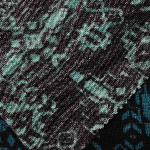 Teal Abstract Chunky Knit