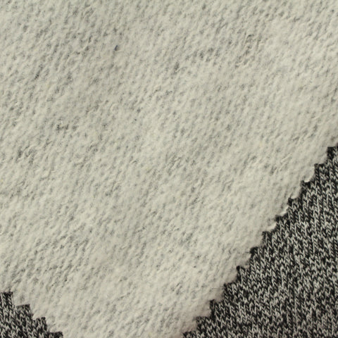 Black Marl French Terry, Poly-Cotton, 410 gsm