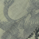 Dark Blue Tropical-Leaf Piqué Knit, Poly-Viscose — photo 1