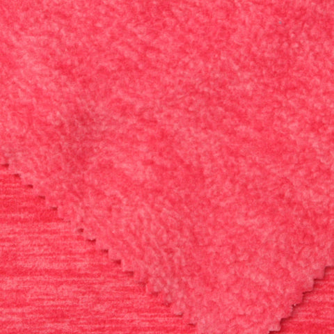 Heather 100% Polyester Interlock Knit Fabric, 320 gsm, 160 cm — Red