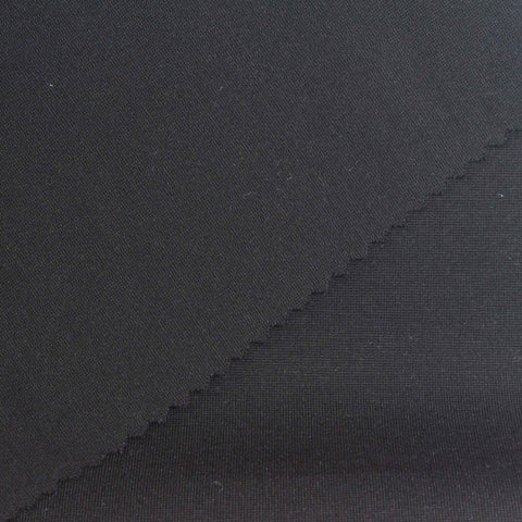 Viscose Nylon Stretch Ponte Knit Fabric, 415 gsm, 155 cm — Black