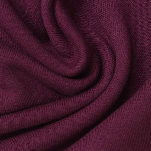 Polyester Cotton Stretch French Terry Fabric, 440 gsm, 178 cm — Purple