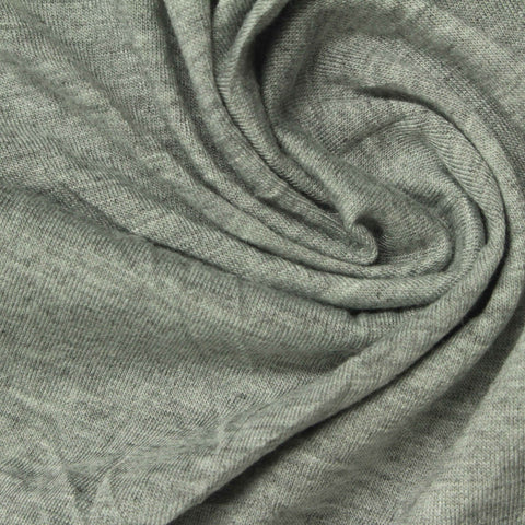 Heather Grey Marl Jersey Knit, Poly-Viscose, 154 gsm