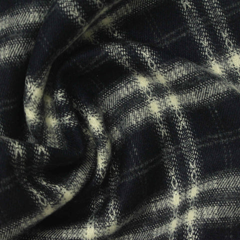 Black Plaid Woven, Poly-Viscose, 285 gsm, 150 cm, ref EF-265211