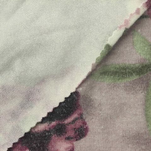 Pink Floral Chunky Knit, Viscose-Poly