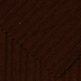 Brushed Polyester Stretch Rib Knit Fabric, 240 gsm, 155 cm — Brown — photo 1