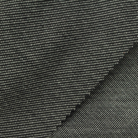 Black Marl Interlock Knit, Polyester, 320 gsm