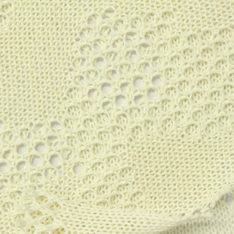 Cream Openwork-Diamond Pointelle Knit, Poly-Cotton