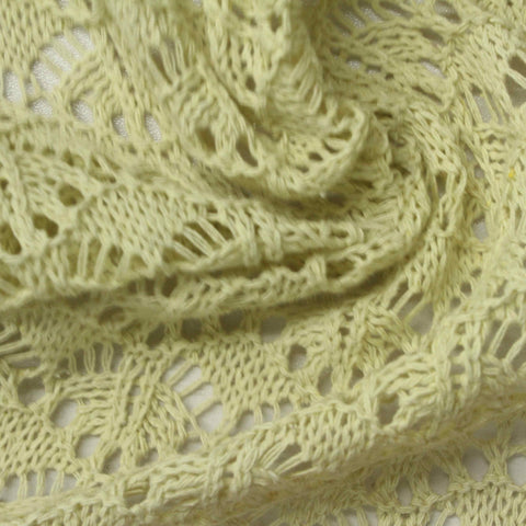 Light Yellow Openwork Pointelle Knit, Poly-Cotton, 310 gsm