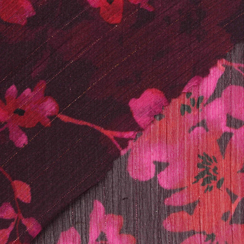 Pink Abstract-Floral Chiffon, Polyester, 70 gsm